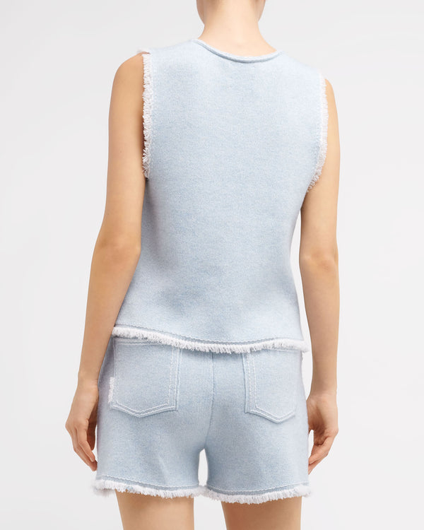 Barrie Short Denim à Franges