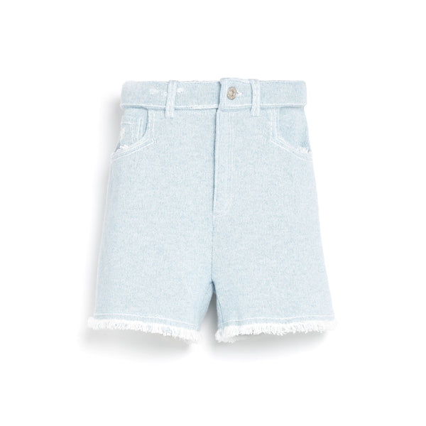 barrie Short Denim à franges
