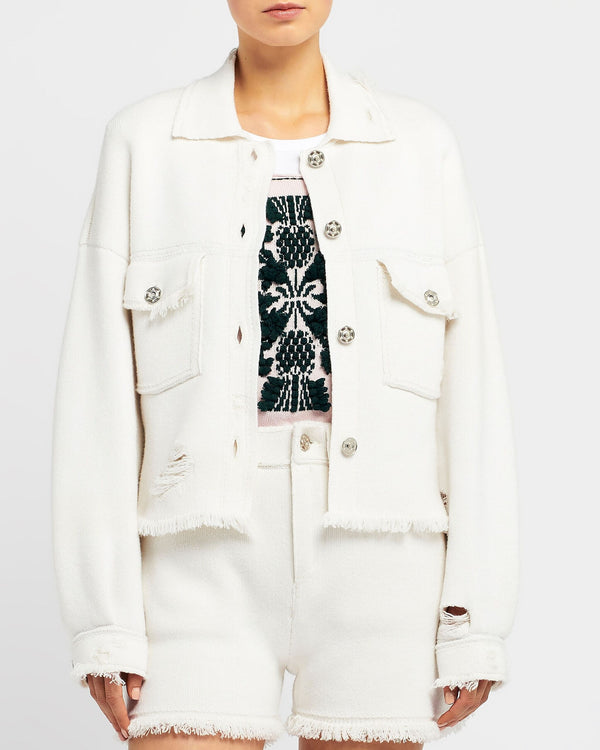 Barrie Short Denim à Franges