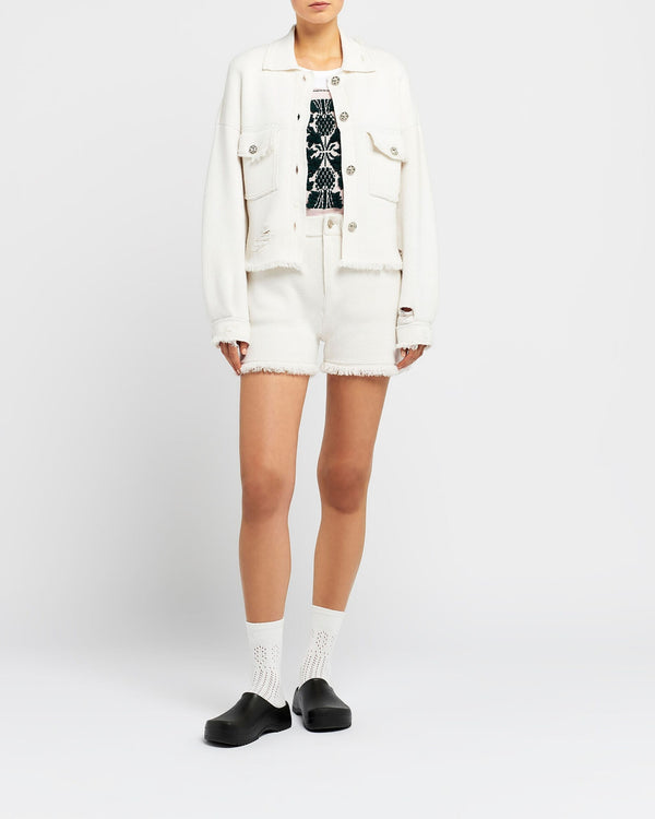 Barrie Short Denim à Franges