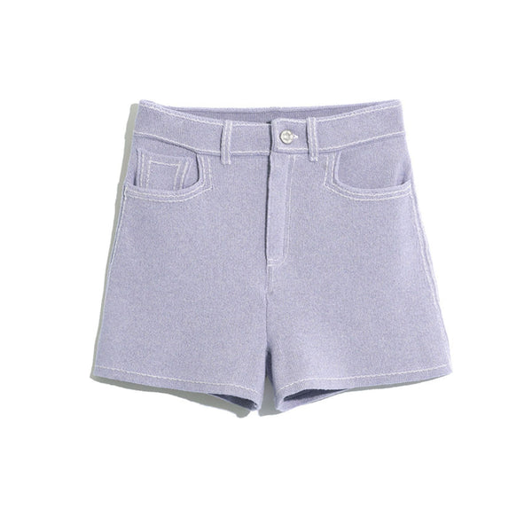 Barrie Short Denim En Cachemire Et Coton