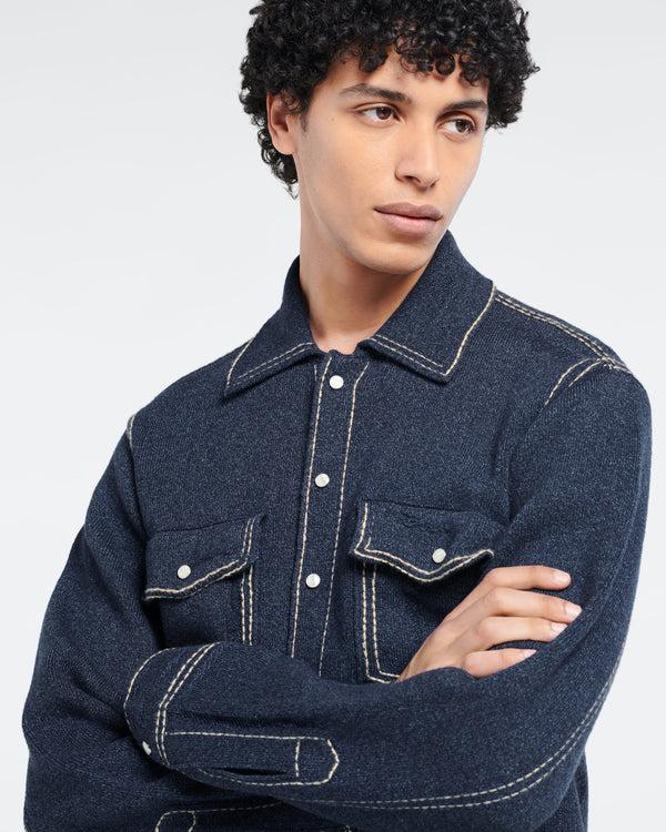Barrie Surchemise Denim En Cachemire Et Coton