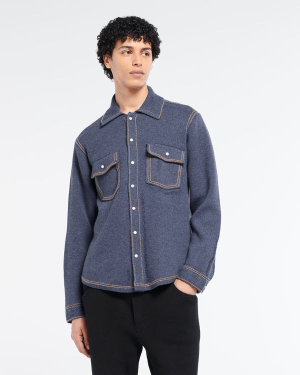 Barrie Surchemise Denim En Cachemire Et Coton