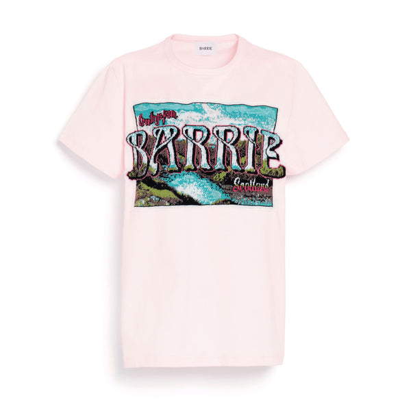 barrie T-Shirt avec patch Greetings en cachemire