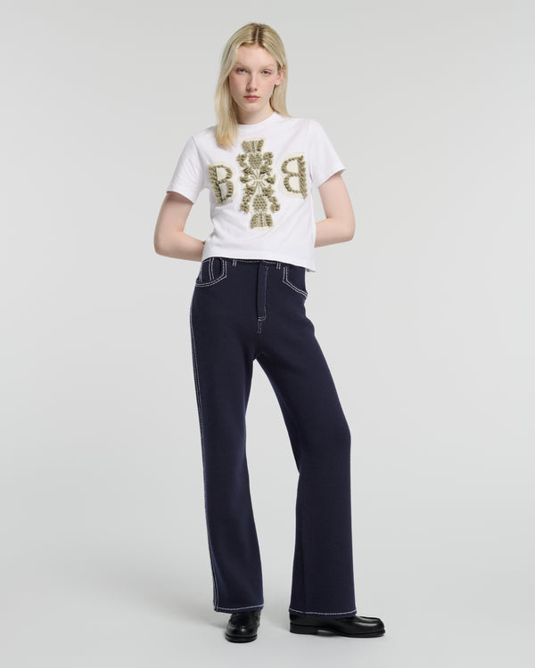 Barrie T-Shirt Court Avec Logo B En Cachemire