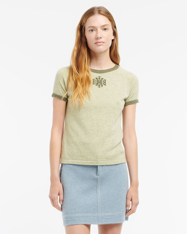 Barrie Top En Cachemire Chiné Logo B