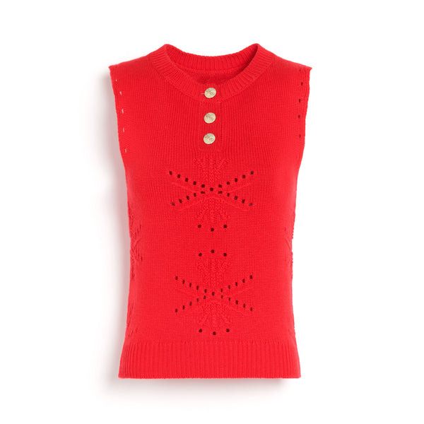 barrie Top en cachemire et coton à motif