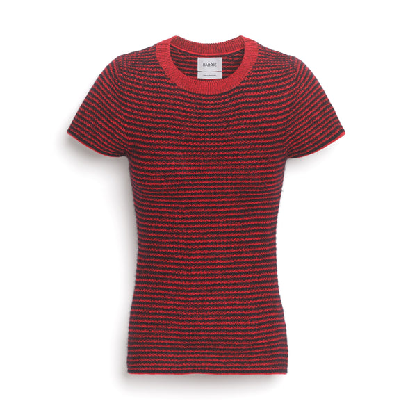 barrie Top rayé en cachemire alpaga et soie