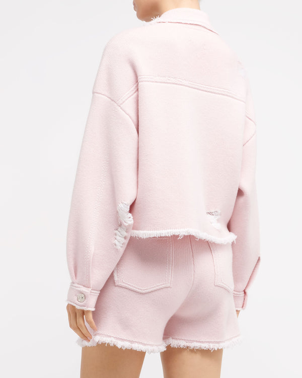 Barrie Veste Denim à Franges En Cachemire Et Coton