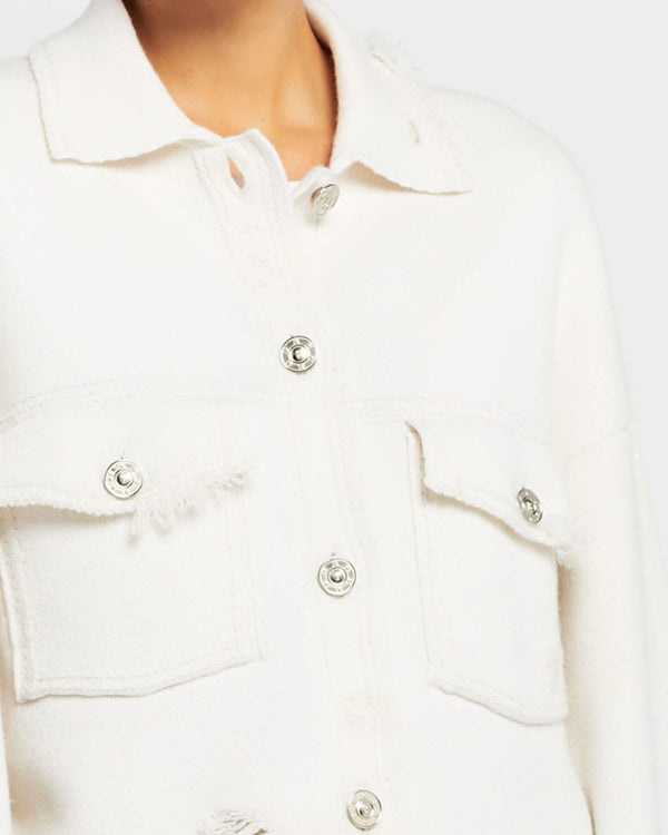 Barrie Veste Denim à Franges En Cachemire Et Coton