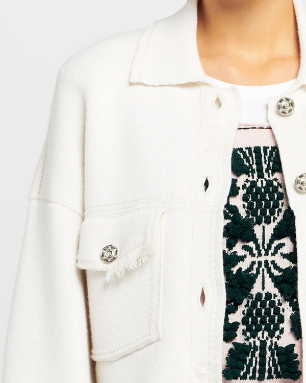 Barrie Veste Denim à Franges En Cachemire Et Coton