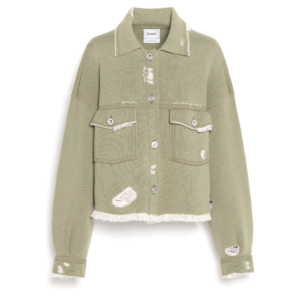 barrie Veste Denim à franges en cachemire et coton