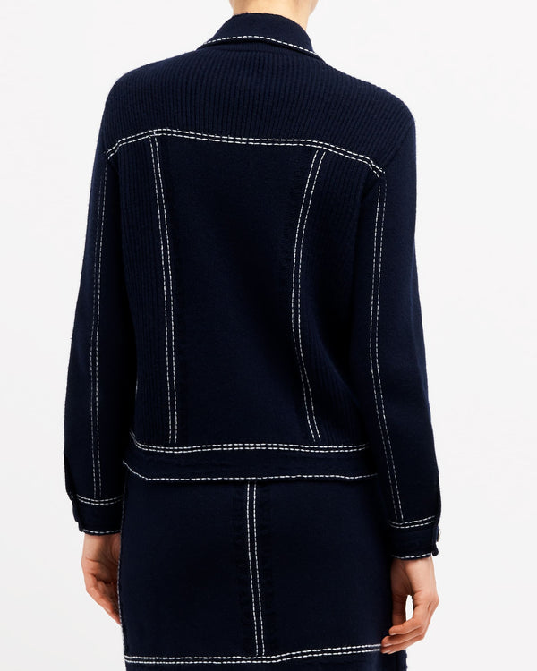 Barrie Veste Denim Ajustée En Cachemire Et Coton