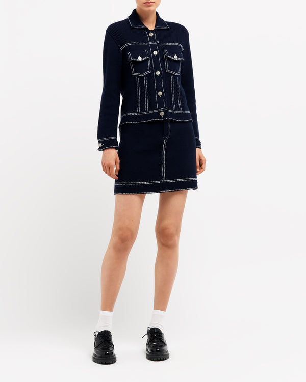 Barrie Veste Denim Ajustée En Cachemire Et Coton