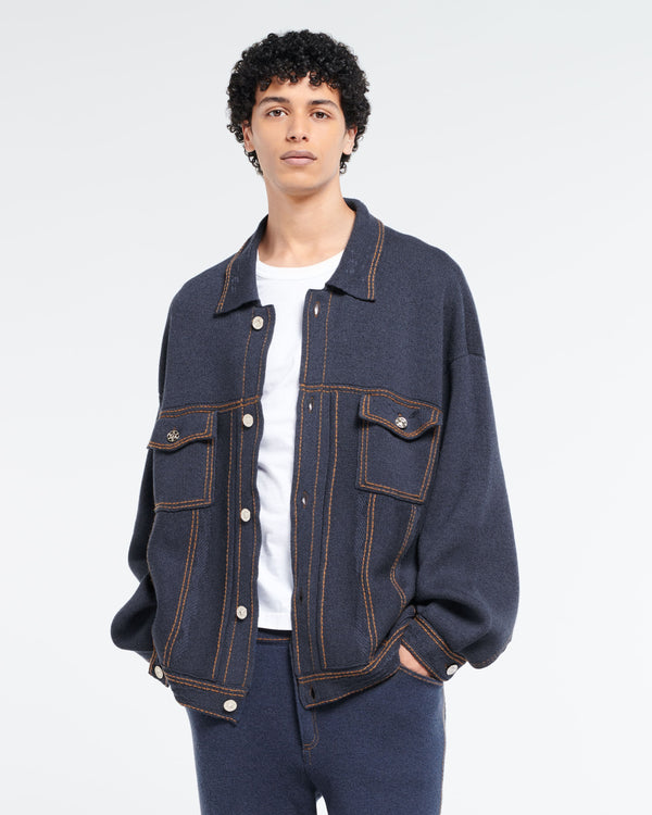 Barrie Veste Denim Oversize En Cachemire Et Coton