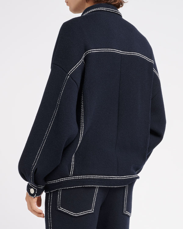 Barrie Veste Denim Oversize En Cachemire Et Coton