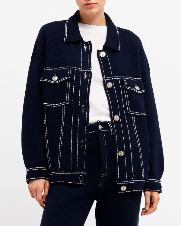 Barrie Veste Denim Oversize En Cachemire Et Coton