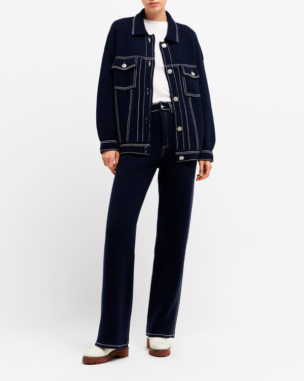 Barrie Veste Denim Oversize En Cachemire Et Coton