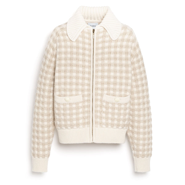 barrie Veste en cachemire à motif vichy