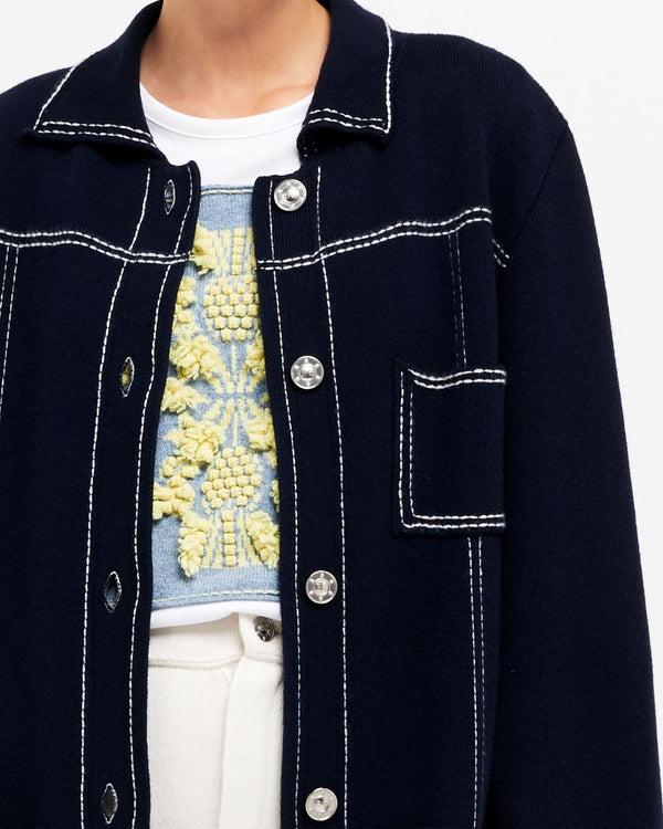 Barrie Veste Longue Denim En Cachemire Et Coton
