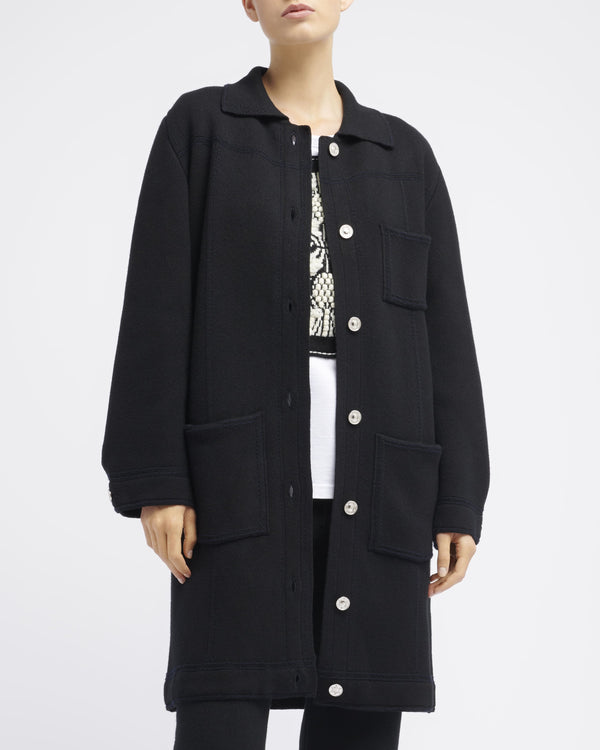 Barrie Veste Longue Denim En Cachemire Et Coton