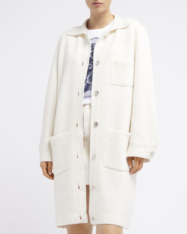 Barrie Veste Longue Denim En Cachemire Et Coton