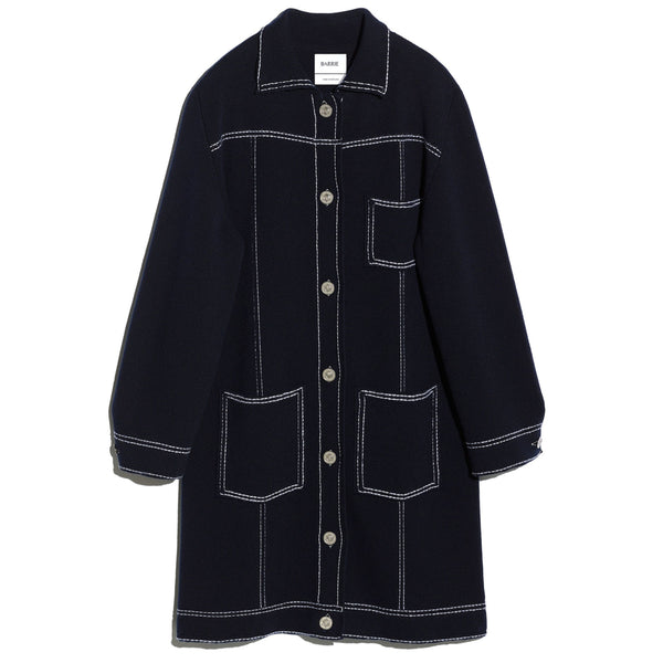 barrie Veste longue denim en cachemire et coton