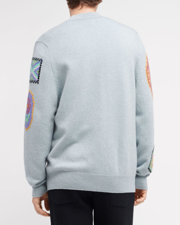 Barrie Cardigan Col V En Cachemire à Symboles écossais