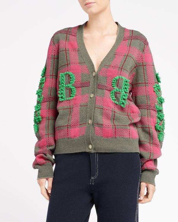 Barrie Cardigan En Cachemire à Motif Tartan Et Logo B