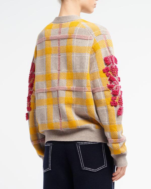 Barrie Cardigan En Cachemire à Motif Tartan Et Logo B