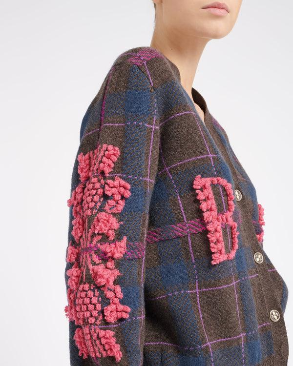 Barrie Cardigan En Cachemire à Motif Tartan Et Logo B