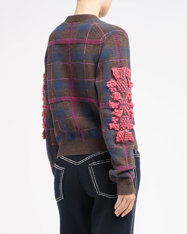 Barrie Cardigan En Cachemire à Motif Tartan Et Logo B