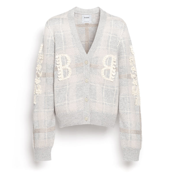 barrie Cardigan en cachemire à motif tartan et logo B