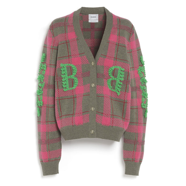 barrie Cardigan en cachemire à motif tartan et logo B