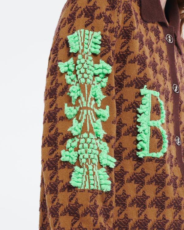 Barrie Cardigan En Cachemire Et Laine à Motif Pied-de-poule Et Logo B