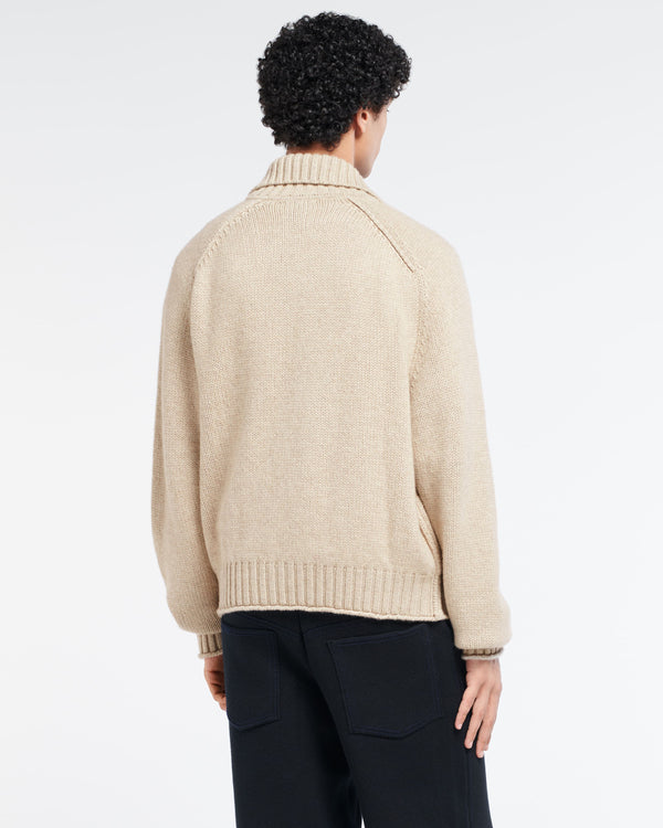Barrie Cardigan épais En Cachemire à Col Polo Et Boutons Dorés