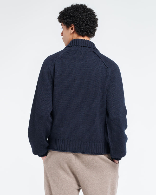 Barrie Cardigan épais En Cachemire à Col Polo Et Boutons Dorés