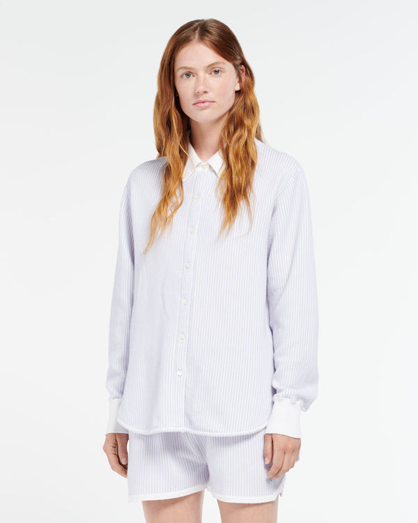 Barrie Chemise à Fines Rayures En Cachemire Et Coton