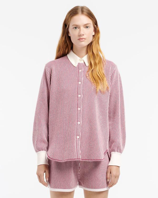 Barrie Chemise à Fines Rayures En Cachemire Et Coton
