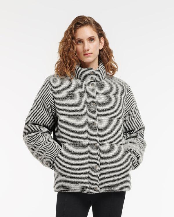 Barrie Doudoune à Fines Rayures En Cachemire Laine Et Soie