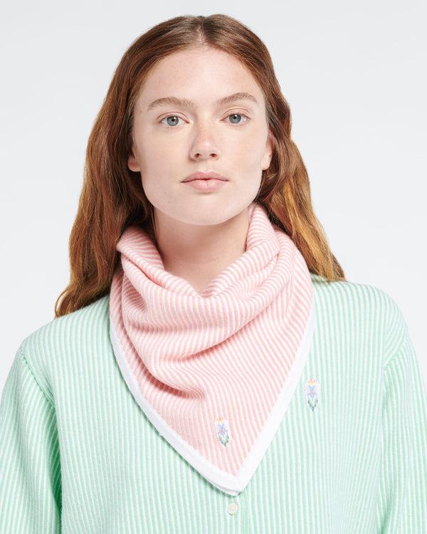 Barrie Foulard à Fines Rayures En Cachemire Et Coton