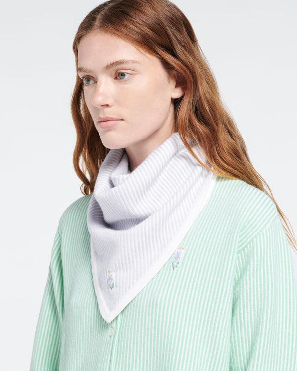 Barrie Foulard à Fines Rayures En Cachemire Et Coton