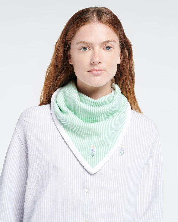 Barrie Foulard à Fines Rayures En Cachemire Et Coton