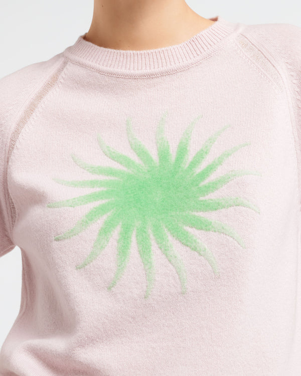 Barrie Haut à Manches Courtes En Cachemire à Motif Soleil