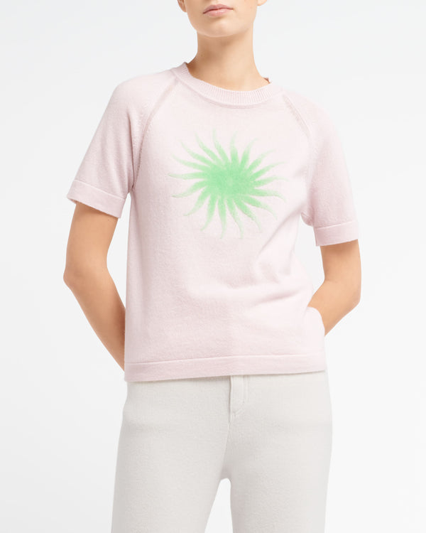 Barrie Haut à Manches Courtes En Cachemire à Motif Soleil