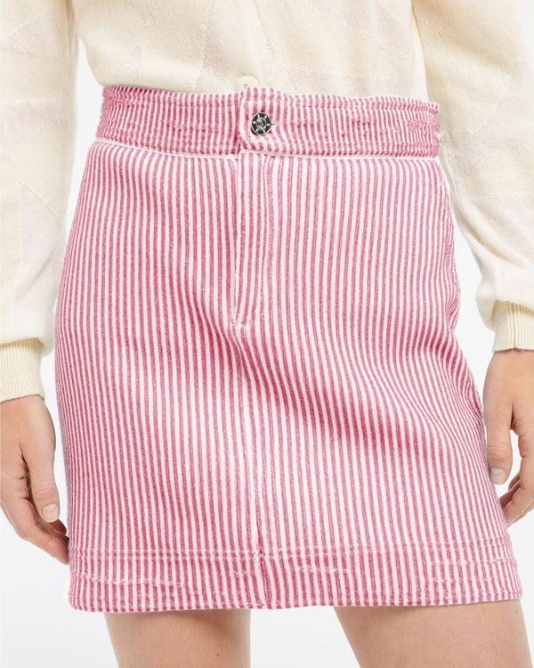 Barrie Jupe Denim à Fines Rayures En Cachemire Et Coton