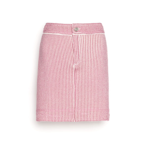 barrie Jupe Denim à fines rayures en cachemire et coton