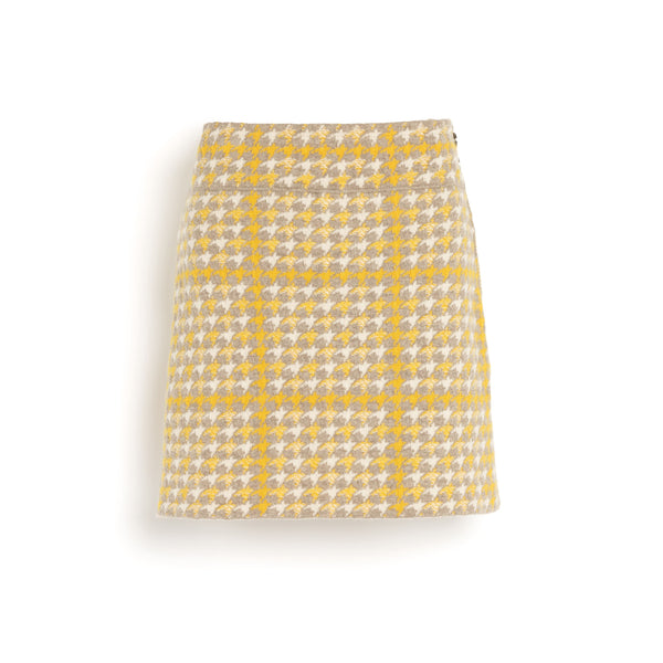 barrie Jupe en cachemire et laine à motif pied-de-poule