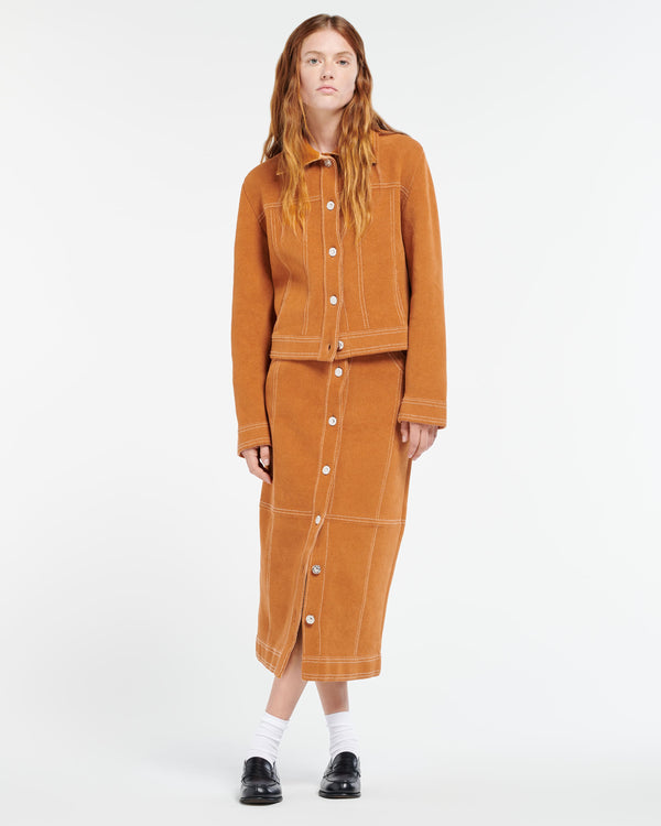 Barrie Jupe Longue Effet Suède En Cachemire Et Coton