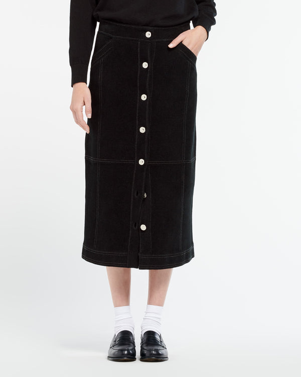 Barrie Jupe Longue Effet Suède En Cachemire Et Coton